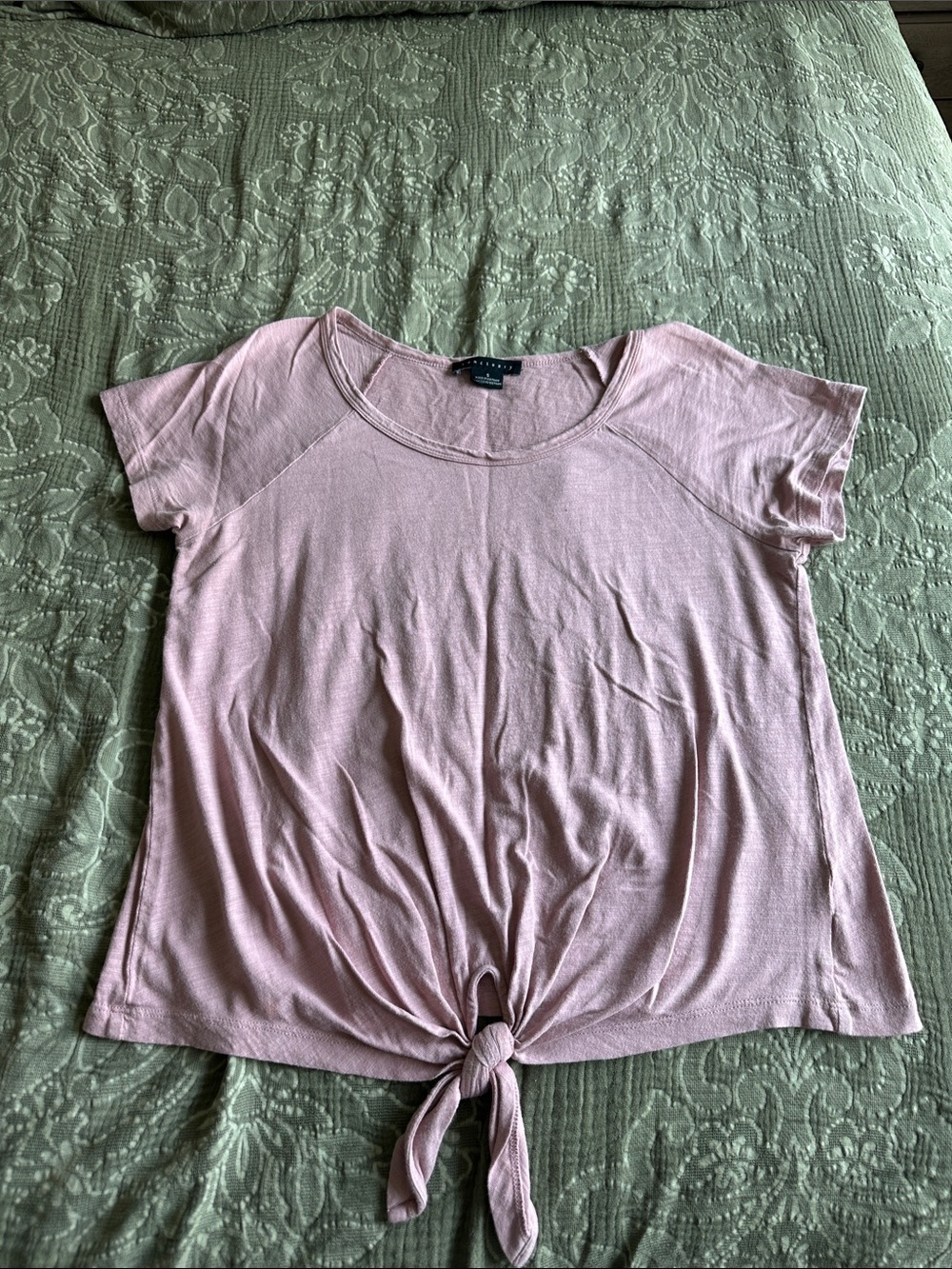 Sanctuary Dusty Pink Short Sleeve Tie-Front Tee